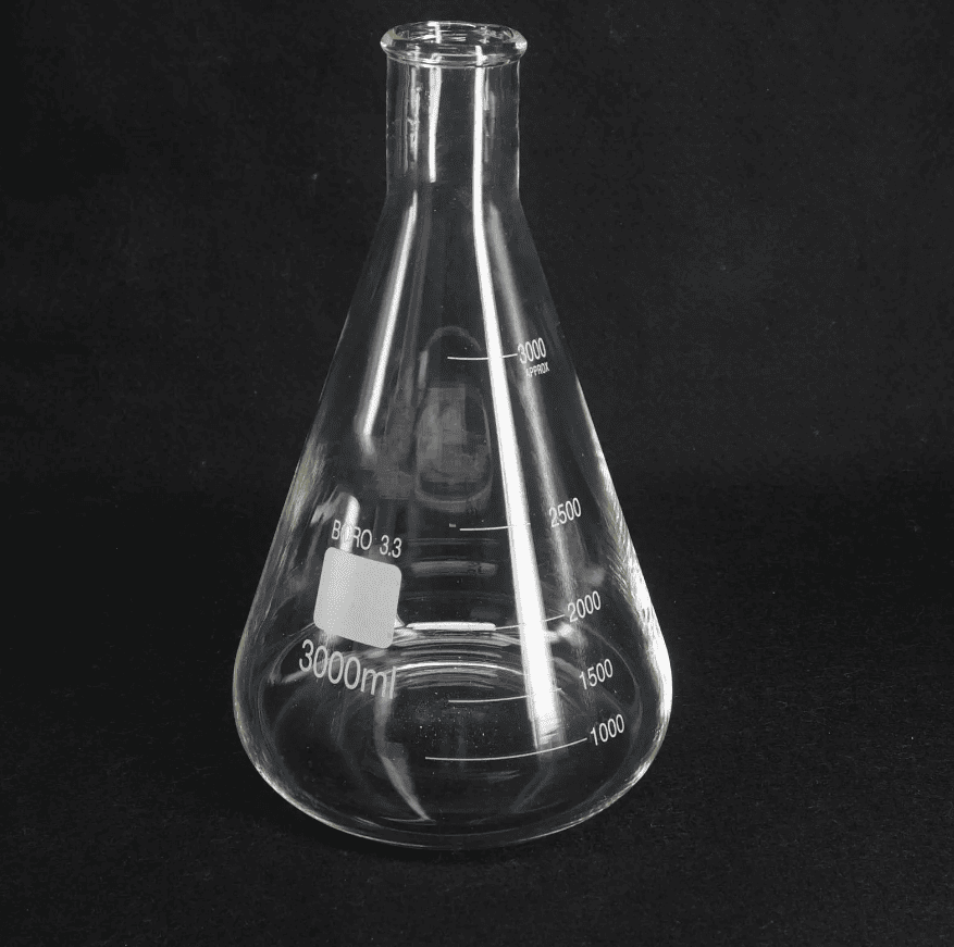 3L Erlenmeyer Conical Glass Flask – Granarium Brewing Supplies